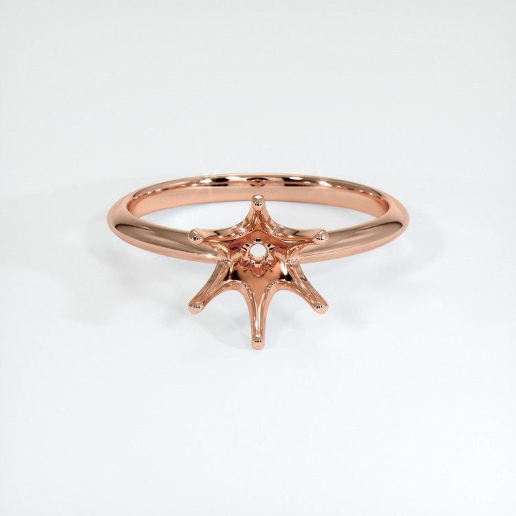 14K Rose Gold Solitaire Ring Setting