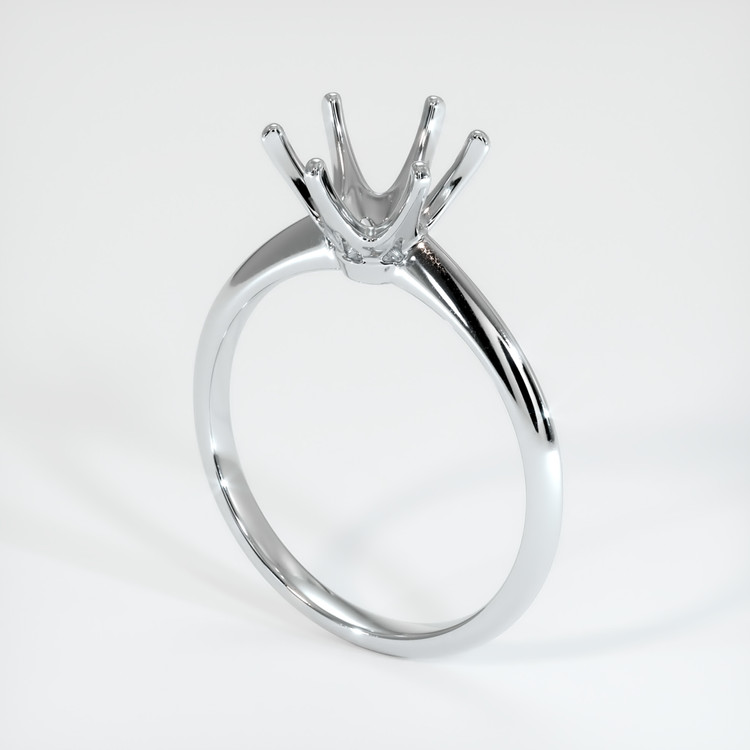 14K White Gold Solitaire Ring Setting