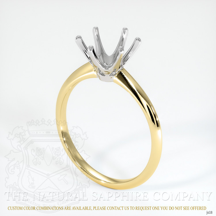 14K White & Yellow Solitaire Ring Setting