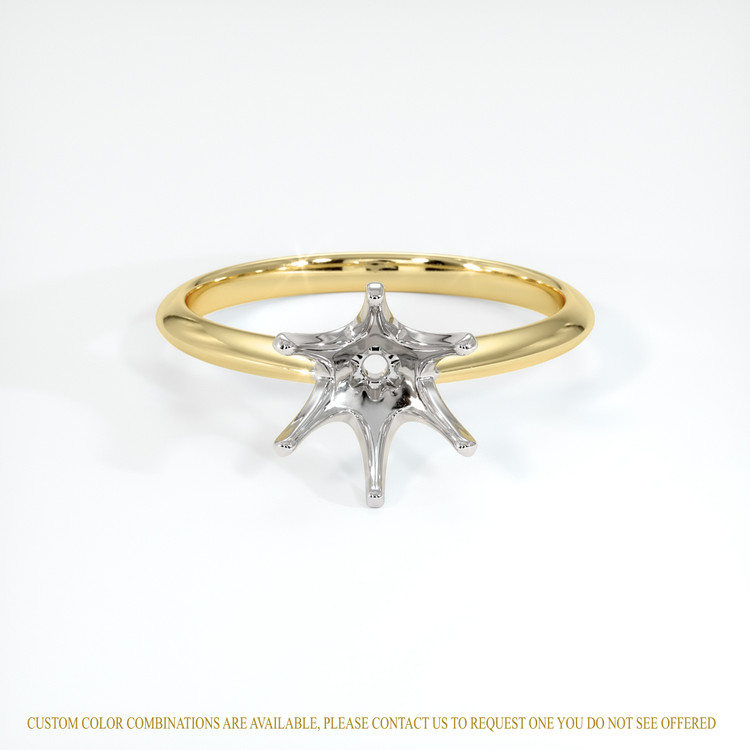 14K White & Yellow Solitaire Ring Setting