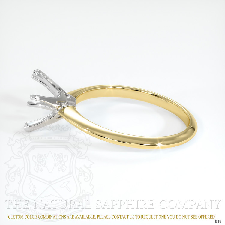 14K White & Yellow Solitaire Ring Setting