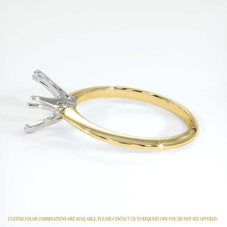 14K White & Yellow Solitaire Ring Setting