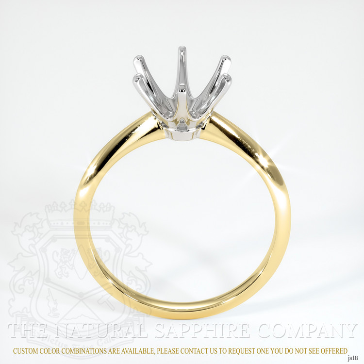 14K White & Yellow Solitaire Ring Setting