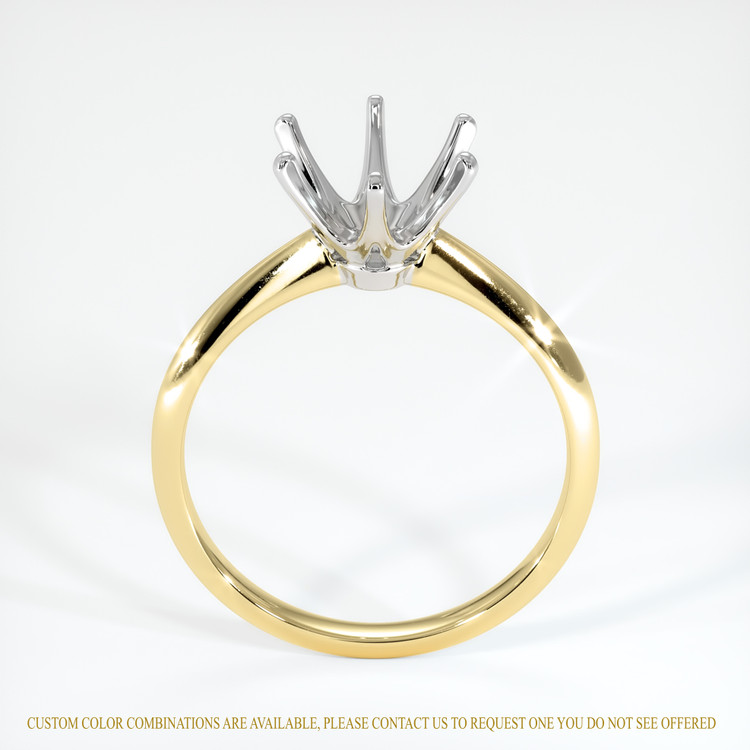 14K White & Yellow Solitaire Ring Setting