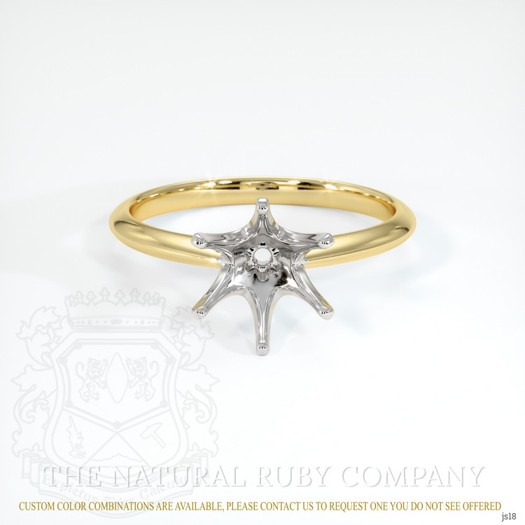 18K White & Yellow Solitaire Ring Setting