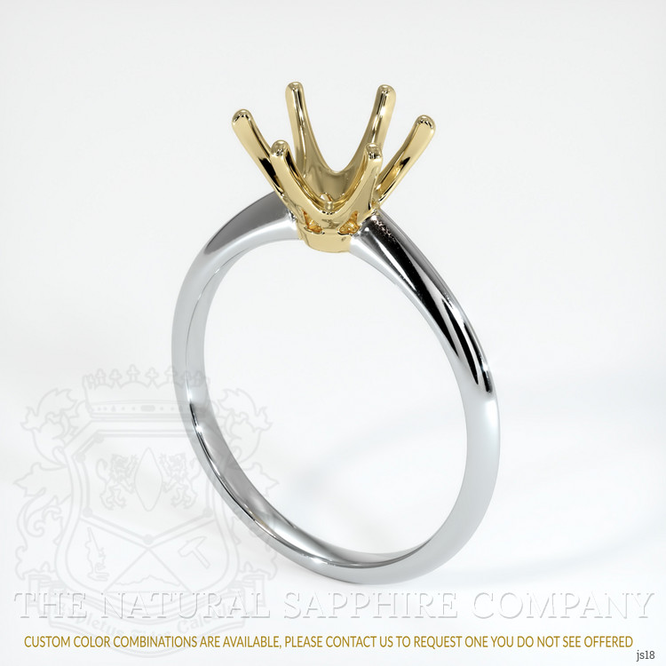 14K Yellow & White Solitaire Ring Setting