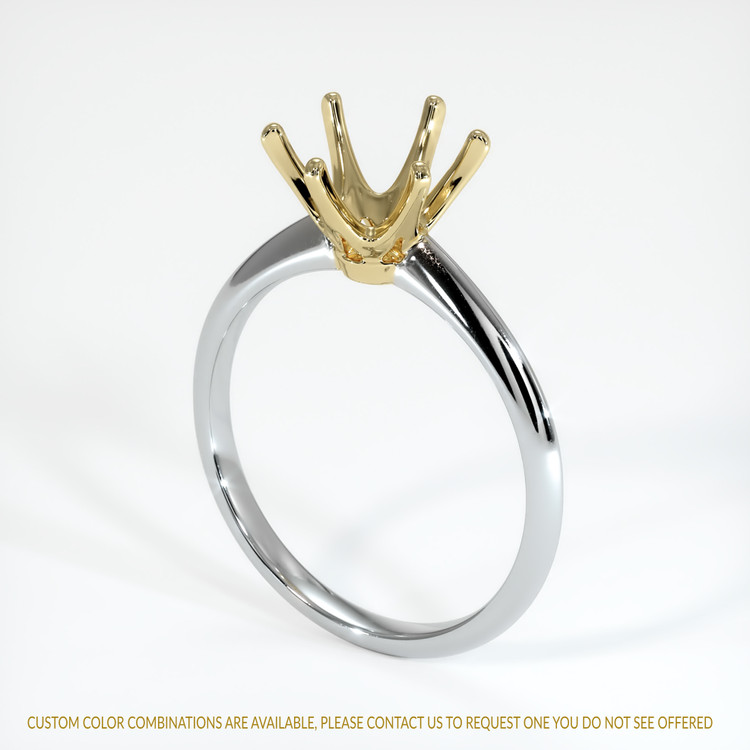 14K Yellow & White Solitaire Ring Setting