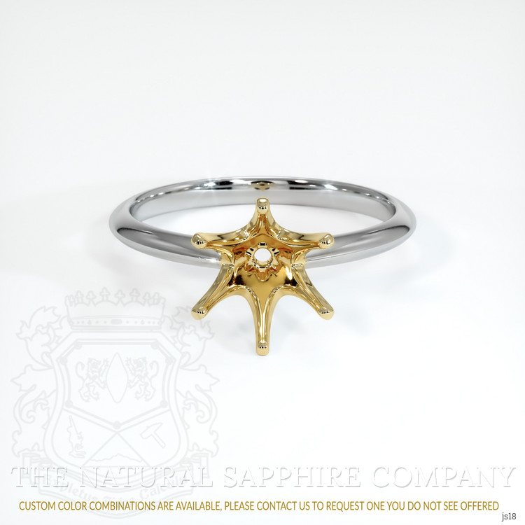 14K Yellow & White Solitaire Ring Setting