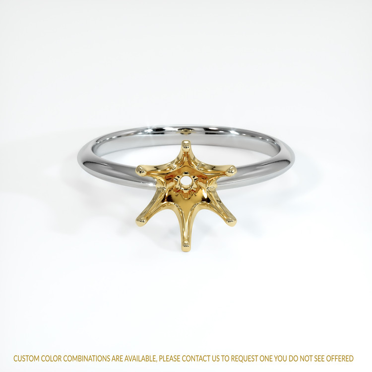 14K Yellow & White Solitaire Ring Setting