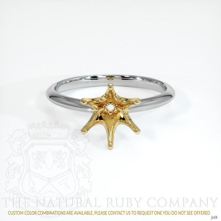 14K Yellow & White Solitaire Ring Setting