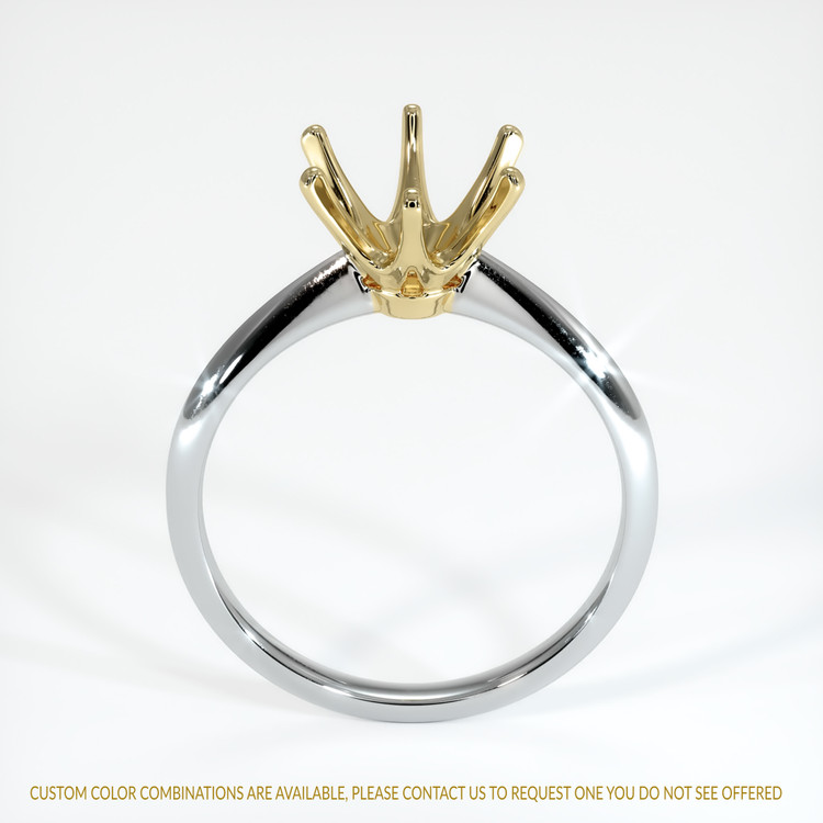 14K Yellow & White Solitaire Ring Setting