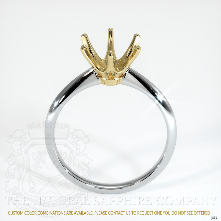 14K Yellow & White Solitaire Ring Setting