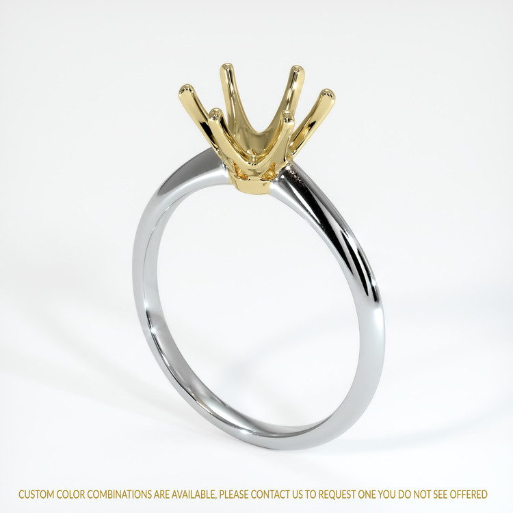 18K Yellow & White Solitaire Ring Setting