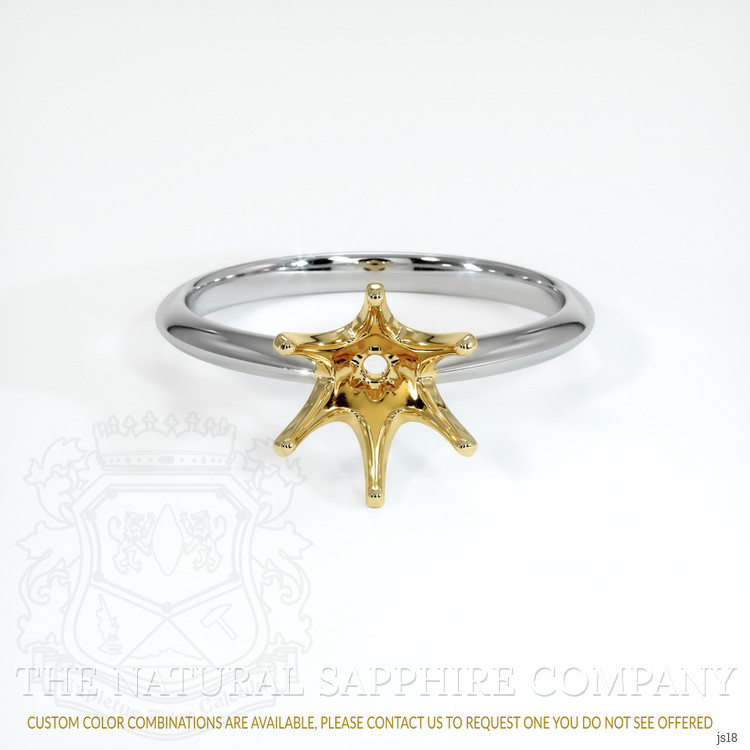 18K Yellow & White Solitaire Ring Setting