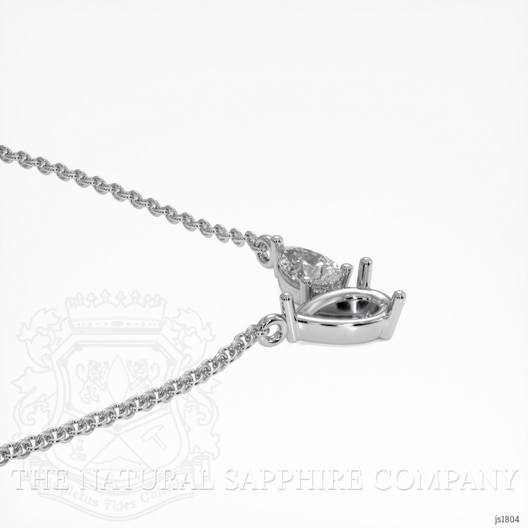 Platinum 950 Accent Stones Necklace Setting