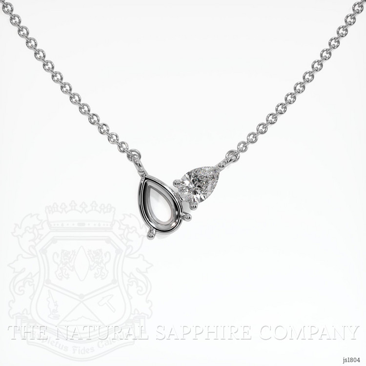 Platinum 950 Accent Stones Necklace Setting