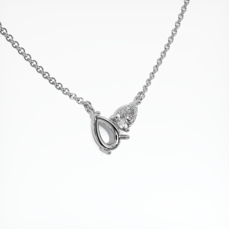 Platinum 950 Accent Stones Necklace Setting