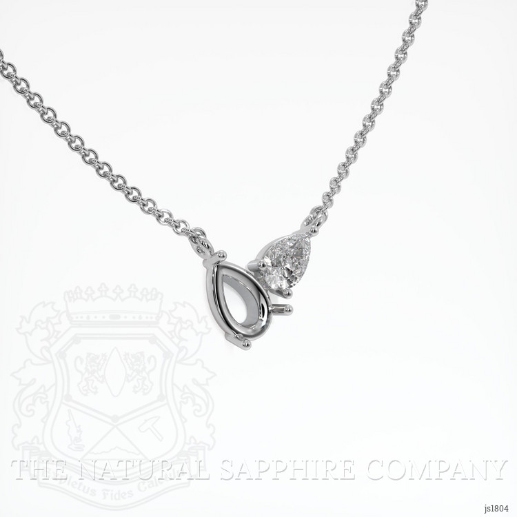 Platinum 950 Accent Stones Necklace Setting
