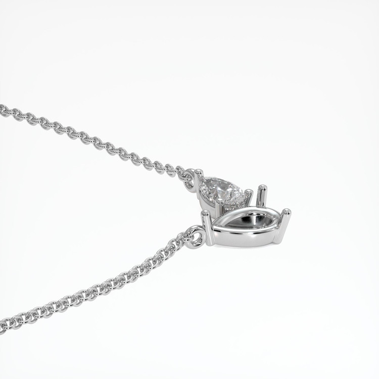 Platinum 950 Accent Stones Necklace Setting