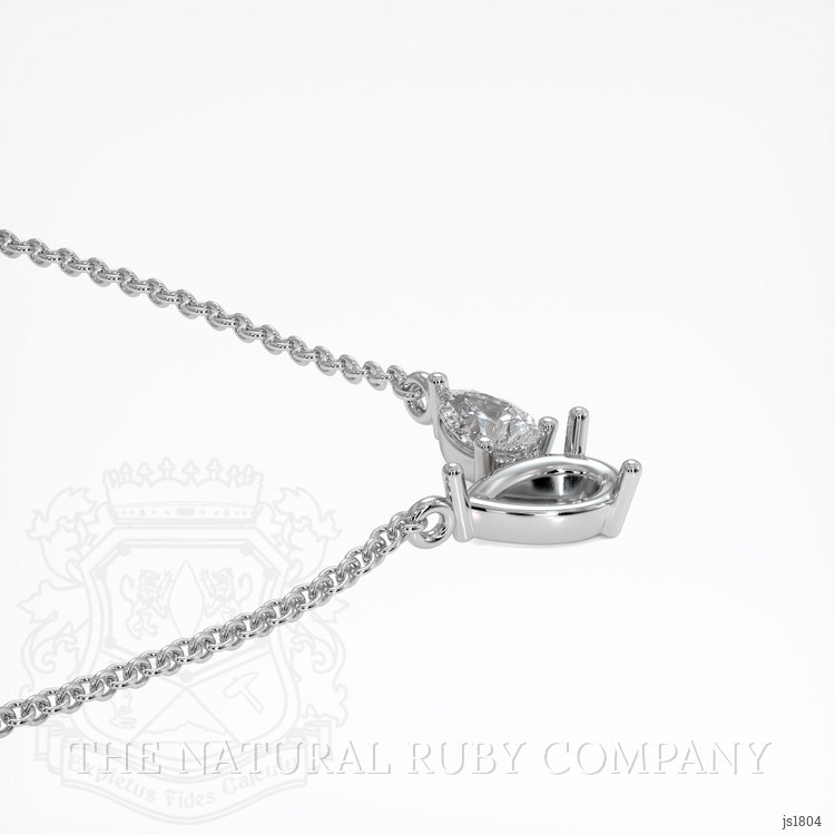 Platinum 950 Accent Stones Necklace Setting