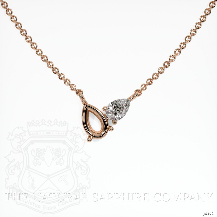 14K Rose Gold Accent Stones Necklace Setting