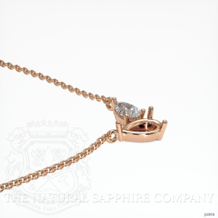 14K Rose Gold Accent Stones Necklace Setting