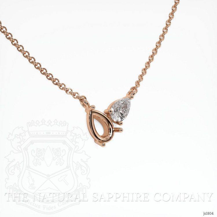 14K Rose Gold Accent Stones Necklace Setting