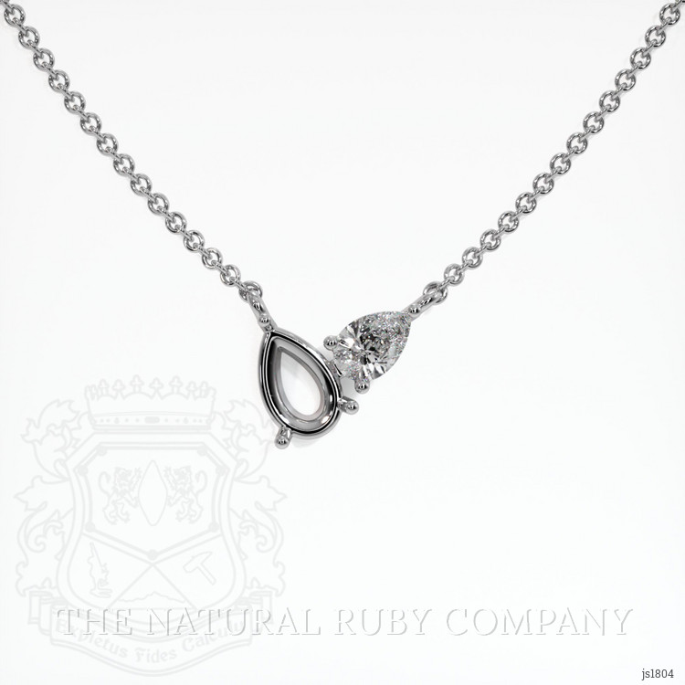 14K White Gold Accent Stones Necklace Setting