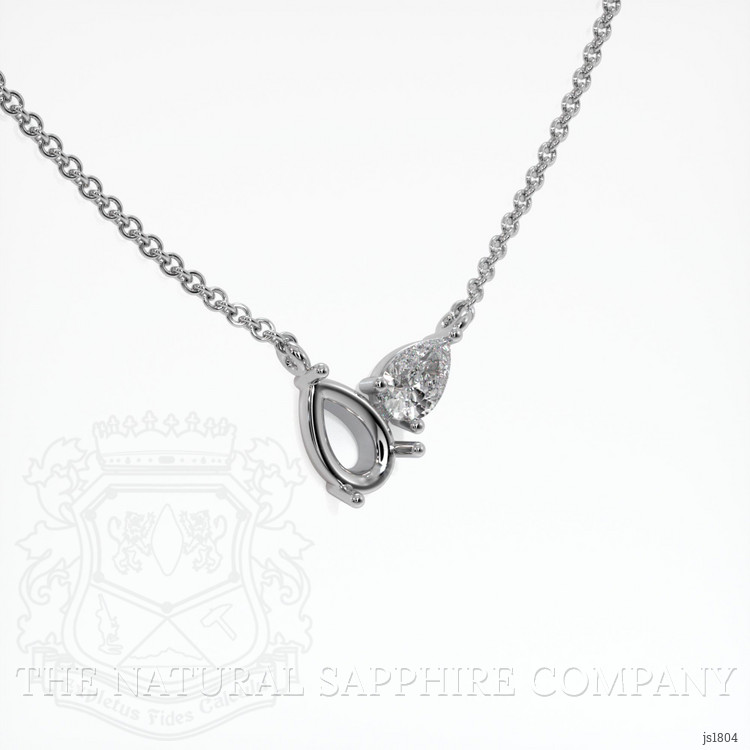 14K White Gold Accent Stones Necklace Setting