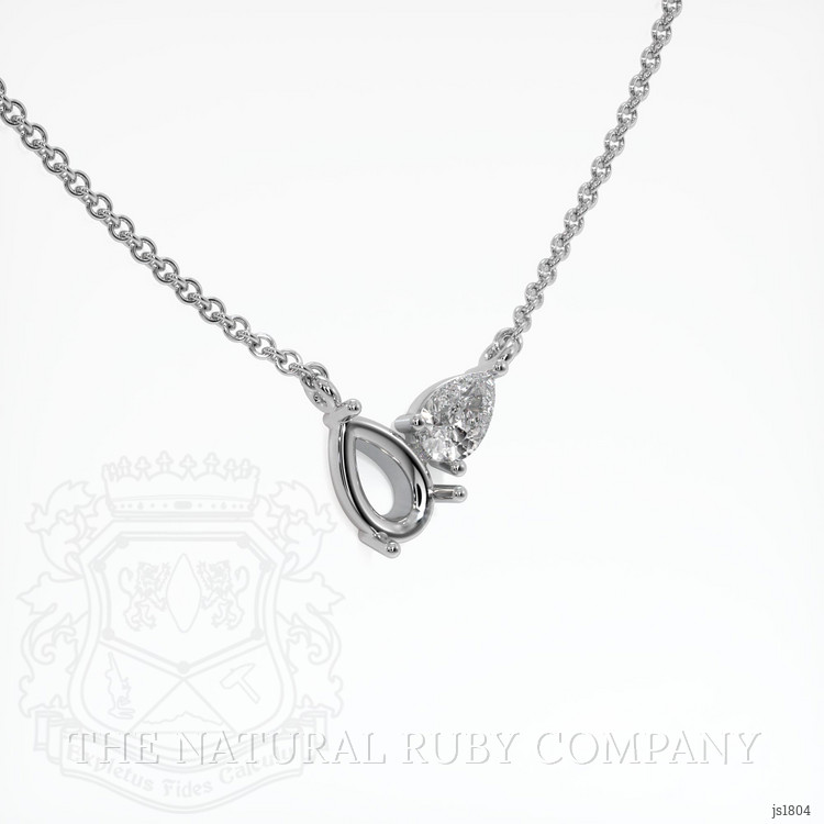 14K White Gold Accent Stones Necklace Setting