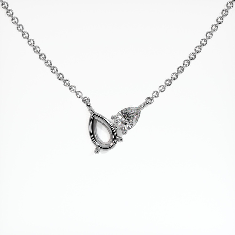 18K White Gold Accent Stones Necklace Setting