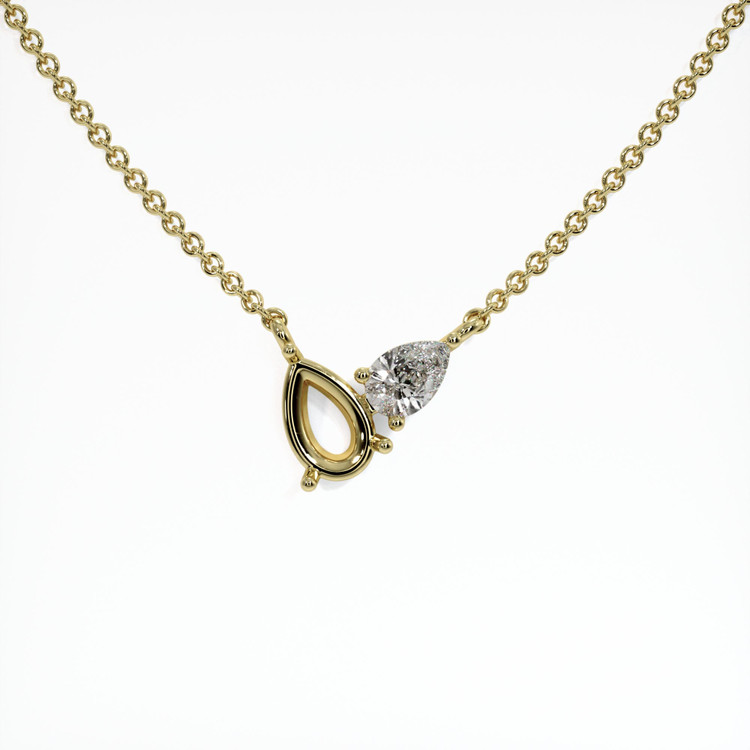 14K Yellow Gold Accent Stones Necklace Setting