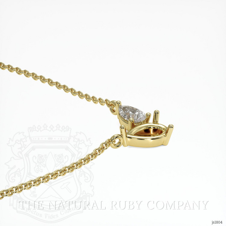 18K Yellow Gold Accent Stones Necklace Setting