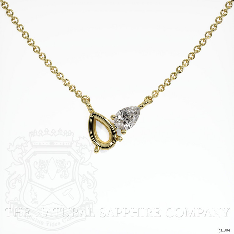 18K Yellow Gold Accent Stones Necklace Setting