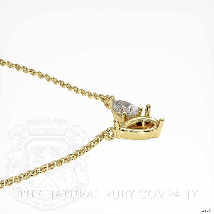 18K Yellow Gold Accent Stones Necklace Setting