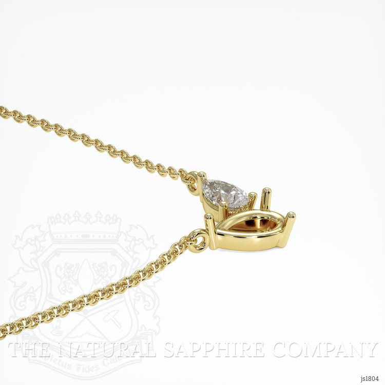 18K Yellow Gold Accent Stones Necklace Setting