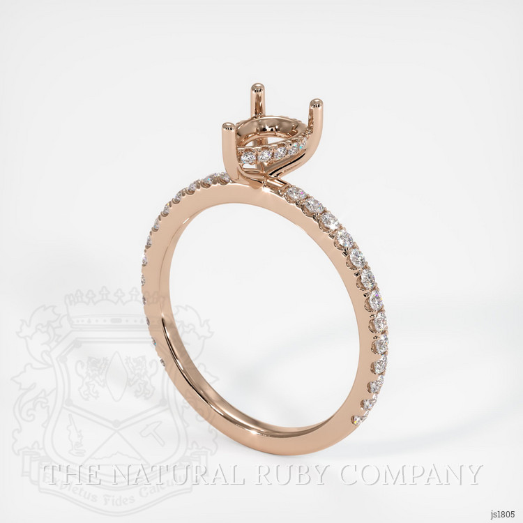 14K Rose Gold Pave Ring Setting