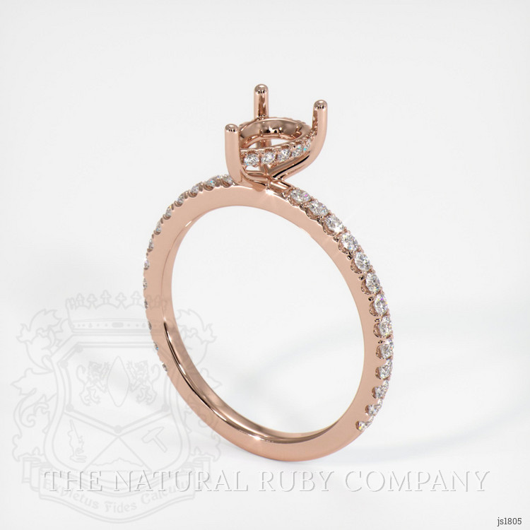 14K Rose Gold Pave Ring Setting