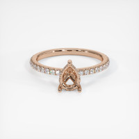 14K Rose Gold Pave Ring Setting Image