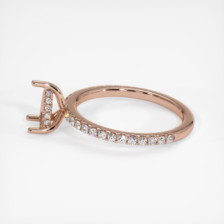 14K Rose Gold Pave Ring Setting