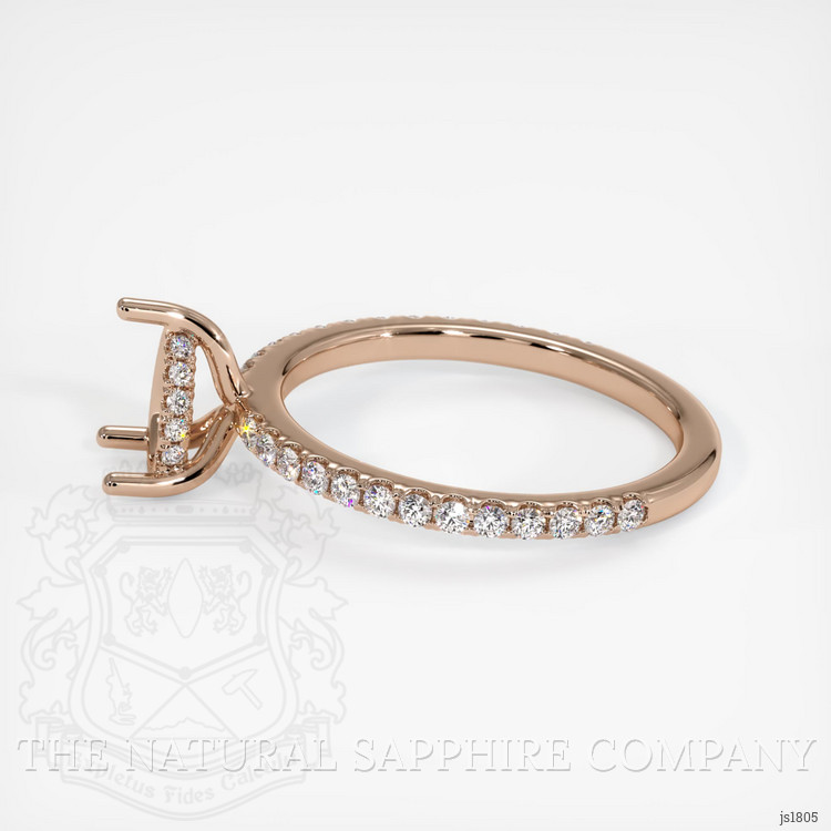 14K Rose Gold Pave Ring Setting