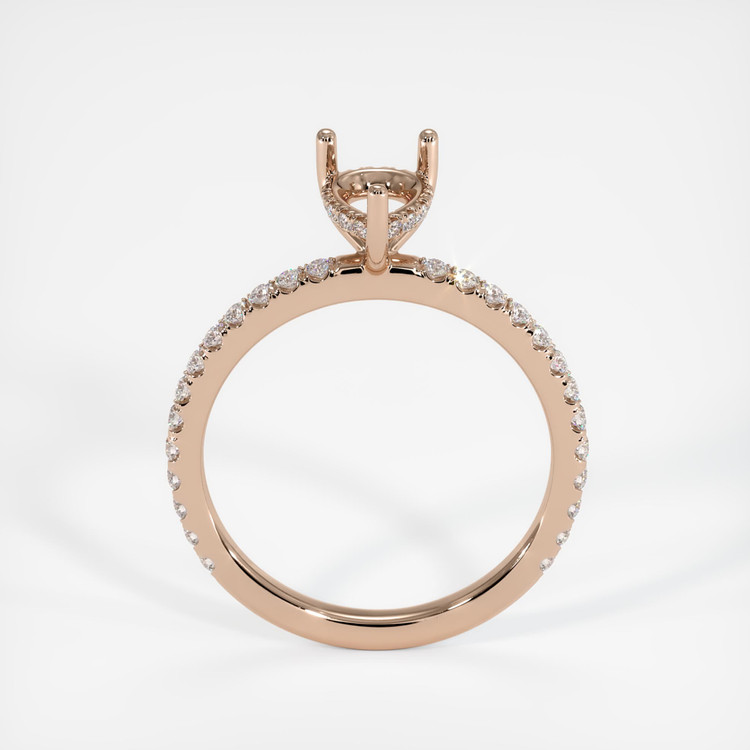 14K Rose Gold Pave Ring Setting