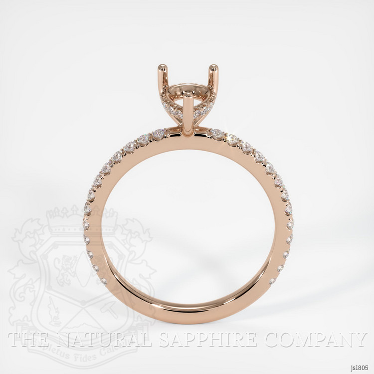 14K Rose Gold Pave Ring Setting