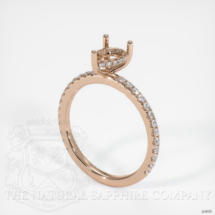18K Rose Gold Pave Ring Setting