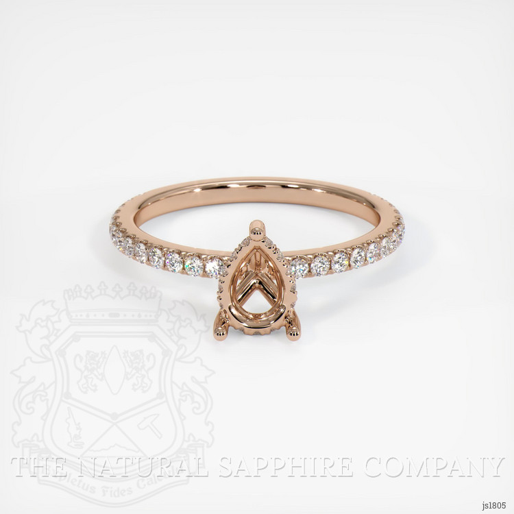 18K Rose Gold Pave Ring Setting