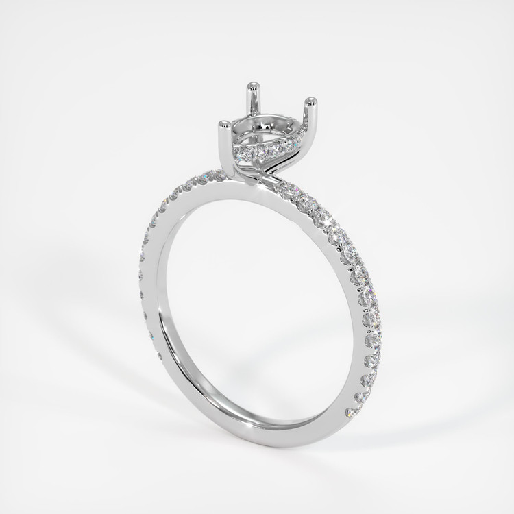 14K White Gold Pave Ring Setting