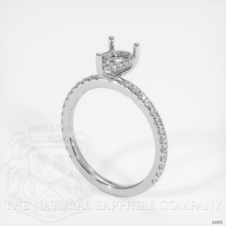 14K White Gold Pave Ring Setting