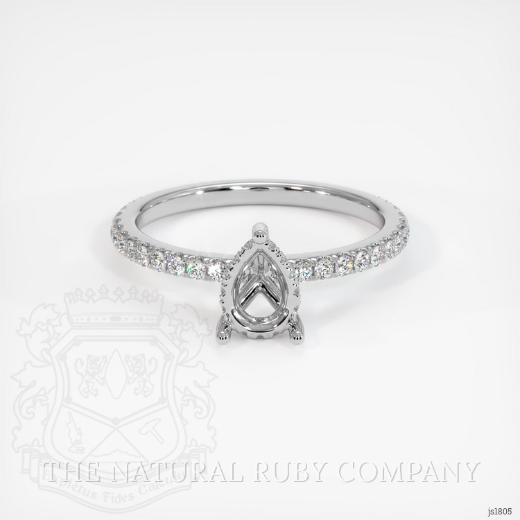 14K White Gold Pave Ring Setting