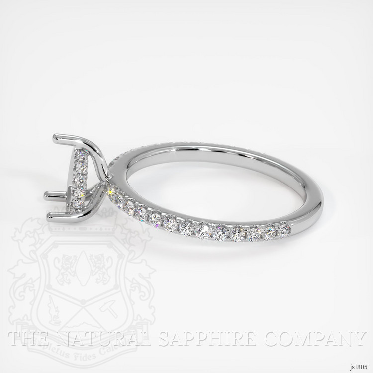 14K White Gold Pave Ring Setting
