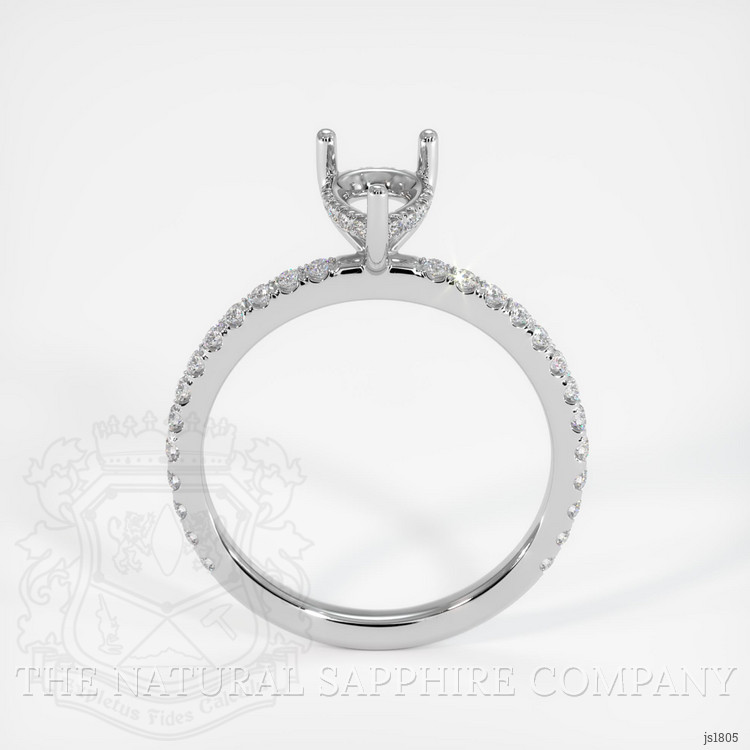14K White Gold Pave Ring Setting